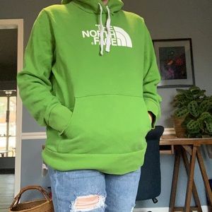 The North Face green hoodie